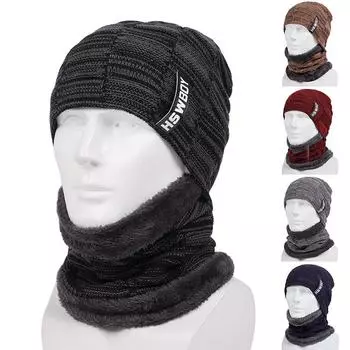 Мужская осенне-зимняя теплая вязаная шапка из бархата, шерстяная шапка, ветрозащитная теплая шапка для активного отдыха, лыжные шапки красный