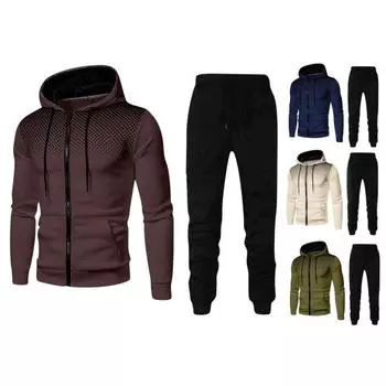 Мужская осенне-зимняя толстовка, брюки, костюм, дышащая эластичная талия на шнурке, спортивные штаны, комплект пальто, зимняя одежда 2XL армия зеленый