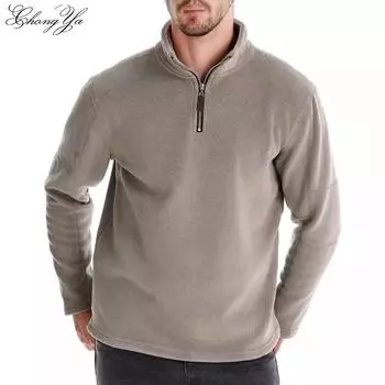 Мужская осенне-зимняя толстовка с длинным рукавом, повседневная однотонная мужская рокерская майка S оливковое зеленый