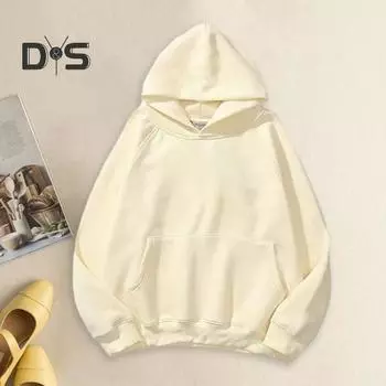 Мужская осенне-зимняя толстовка с капюшоном, двухслойная, однотонная, свободная, с большим карманом, мягкий свободный пуловер с длинным рукавом, эластичная манжета, уличная одежда с капюшоном, мужская толстовка с капюшоном M верблюд