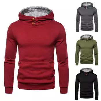 Мужская осенне-зимняя толстовка с капюшоном и длинными рукавами, однотонная верхняя одежда, топы, блузка XXL серый
