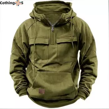 Мужская осенне-зимняя толстовка с капюшоном, мужская рабочая одежда, однотонная повседневная толстовка, куртка S темно-серого