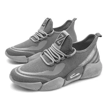 Мужская осенне-зимняя удобная повседневная тканая дышащая спортивная обувь 44 чёрный