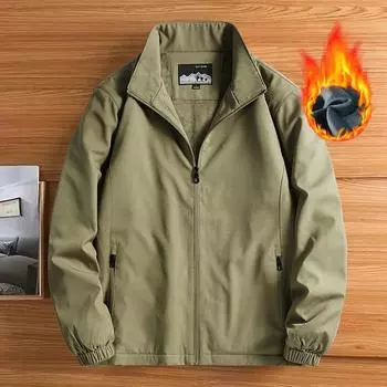 Мужская осенне-зимняя утепленная куртка с подкладкой и утолщением, однотонная, простая свободная куртка с перфорацией 5XL чёрный