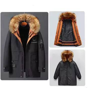 Мужская осенне-зимняя утепленная верхняя одежда больших размеров с утеплителем, средней длины, с воротником-стойкой, свободное теплое пальто Parker 10XL