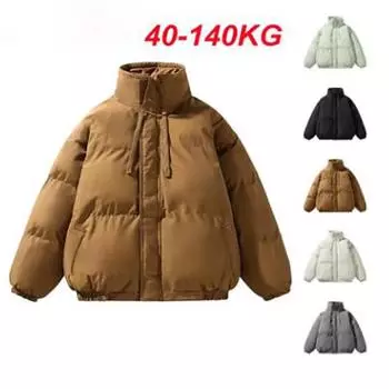 Мужская осенне-зимняя утепленная верхняя одежда с воротником-стойкой, большого размера, повседневная короткая свободная теплая куртка на молнии 8XL