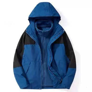 Мужская осенне-зимняя ветрозащитная куртка «три в одном» с мягкой оболочкой плюс кашемировое теплое пальто для пар L коричневый