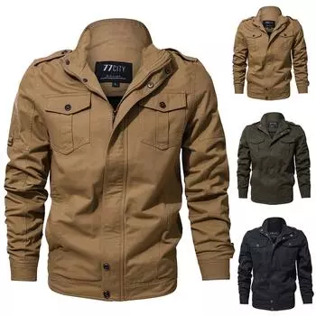 Мужская осенне-зимняя военная одежда с карманом на молнии, свободное дышащее пальто XXXL чёрный