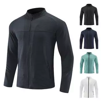 Мужская осенняя быстросохнущая дышащая куртка для бега с воротником-стойкой