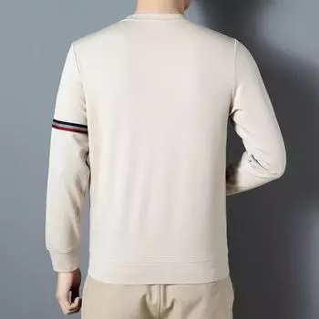 Мужская осенняя футболка с круглым вырезом и длинным рукавом, мужская мода, корейский стиль, повседневная простая мужская одежда для молодежи и среднего возраста M