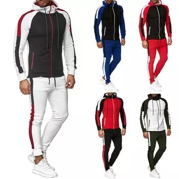 Мужская осенняя градиентная толстовка на молнии с принтом, верхние брюки, комплекты спортивного костюма, спортивный костюм XL