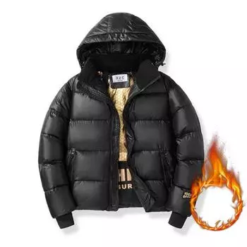 Мужская осенняя куртка Plus Plus Plus из плюша, толстая, повседневная, универсальная, однотонная, на молнии, с капюшоном, теплая, свободная куртка 4XL