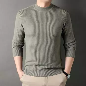Мужская осенняя новая повседневная кофта с круглым вырезом, молодежные модные тенденции, базовая трикотажная рубашка M