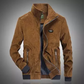 Мужская осенняя новая вельветовая куртка мужская повседневная простая куртка для людей среднего возраста куртка большого размера из стираного хлопка M