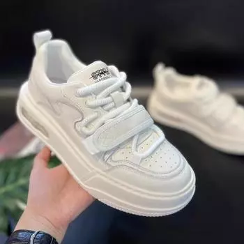 Мужская осенняя обувь 2025 года, новая модная, с высокой стоимостью, износостойкая, спортивная и повседневная обувь для студентов кампуса, обувь на толстой подошве 39 белый