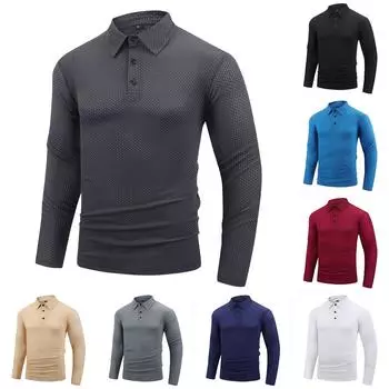 Мужская осенняя однотонная повседневная свободная рубашка с длинным рукавом на пуговицах L чёрный