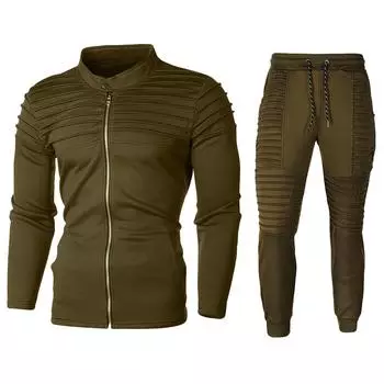 Мужская осенняя однотонная толстовка на молнии с верхними штанами, спортивный костюм, спортивный костюм