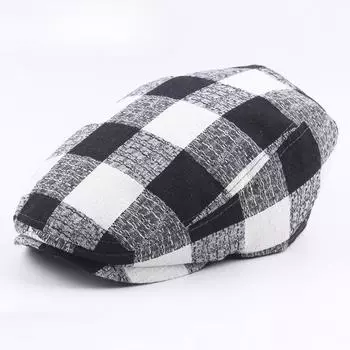 Мужская осенняя тонкая клетчатая грубая ткань берет для улицы солнцезащитная шляпа от солнца женская модная шляпа Forward Adjustable тёмно-синий