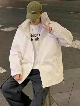 Мужская осенняя верхняя одежда, тонкая мужская модная теплая куртка, мужская модная повседневная ветровка, куртка, пальто M чёрный