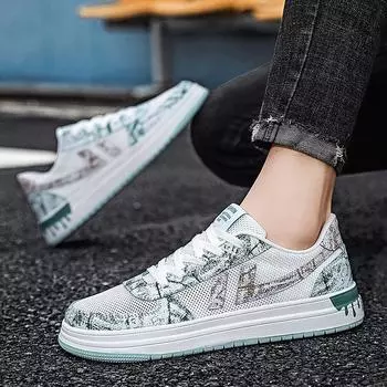 Мужская пара обуви весна и осень новые сетчатые мужские дышащие повседневные туфли на толстой подошве мужские модные спортивные туфли мужские 36