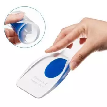 Мужская пара силиконовых прозрачных синих каблуков на каблуке