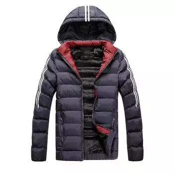 Мужская парка Зимняя теплая куртка на молнии Пальто Мужские ветрозащитные куртки Мужская полосатая верхняя одежда с хлопковой подкладкой Мужская ветровка Размер L -5xl Брендовая мужская одежда M