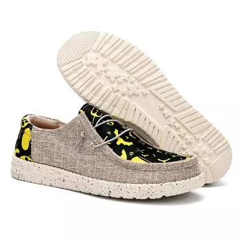 Мужская парусиновая обувь, легкая обувь Lefu, модная повседневная обувь на плоской подошве, большая рыбацкая обувь, подарок на Хэллоуин 40 чёрный