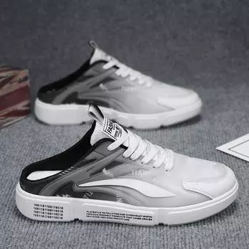 Мужская парусиновая обувь, летний тренд, универсальная, с одной педалью, дышащая, повседневная, мужская, без каблука, полуторослойная, мужская, модная обувь 39