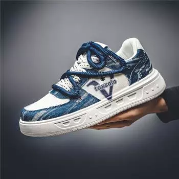 Мужская парусиновая обувь Модная универсальная ретро-туфля Спортивная повседневная обувь Borad Модная обувь 39 чёрный