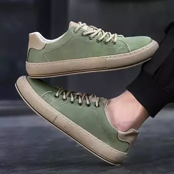 Мужская парусиновая обувь, модные кроссовки на шнуровке, мужская вулканизированная обувь, повседневные дышащие кроссовки, новые Tenis Masculino Zapatillas Hombre 39 зелёный