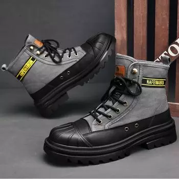 Мужская парусиновая обувь, модные рабочие ботинки, высокие ботинки для пустыни, износостойкие мужские ботинки, осенняя мужская повседневная обувь на платформе, новые ботинки 39US65