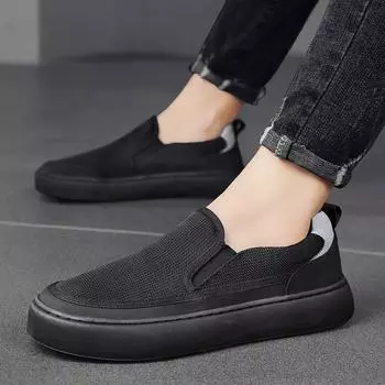 Мужская парусиновая обувь, осенняя, дышащая, тонкая, повседневная, универсальная, для ленивых, с одной педалью, старая Пекинская тканевая обувь, рабочая обувь 39