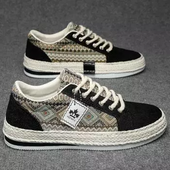 Мужская парусиновая обувь популярна летом, повседневная универсальная обувь для сноуборда, легкая и удобная для молодежи, а также обувь с мягкой подошвой из ткани 39 бежевый