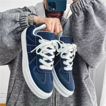 Мужская парусиновая обувь с низким берцем, повседневные дышащие кроссовки в корейском стиле, осенние повседневные нескользящие кроссовки на шнуровке 39 чёрный