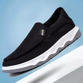 Мужская парусиновая обувь, тканевая обувь, трендовая повседневная, дышащая, с плоским дном, износостойкая, с одной педалью, ленивая обувь, мужская обувь 39