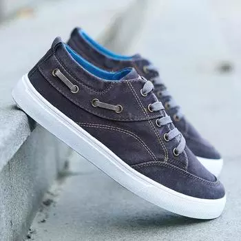 Мужская парусиновая обувь Весенняя мода Джинсовая повседневная обувь Низкий верх Легкая прогулочная обувь Удобная обувь на плоской подошве Дышащая вулканизированная обувь 39 чёрный