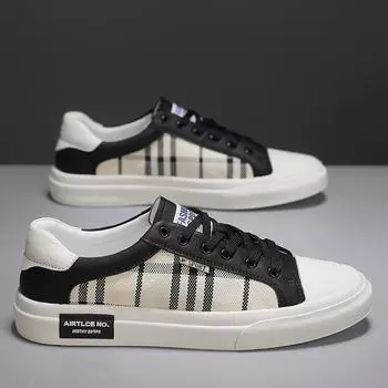 Мужская парусиновая обувь, весенняя, дышащая, универсальная, повседневная обувь из клетчатой ткани, обувь из ткани Old Beijing, рабочая обувь Liberty Tide 2025 39 белый