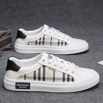 Мужская парусиновая обувь, весенняя, дышащая, универсальная, повседневная обувь из клетчатой ткани, обувь из ткани Old Beijing, рабочая обувь Liberty Tide 2025 39 чёрный