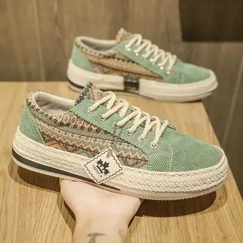 Мужская парусиновая обувь, взрывные повседневные универсальные кроссовки, молодежная легкая и удобная обувь из ткани с мягкой подошвой, тренд 39 бежевый