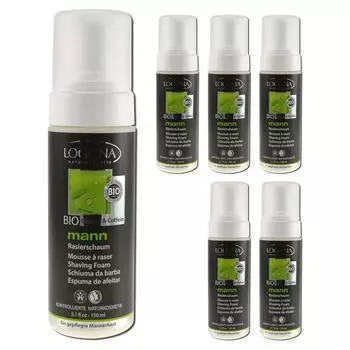 Мужская пена для бритья Logona Bio Ginkgo & Caffeine, 150 мл, 6 упаковок