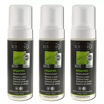 Мужская пена для бритья Logona Bio Ginkgo & Caffeine, 150 мл, 3 упаковки