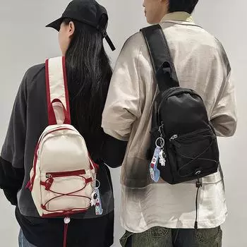 Мужская переносная сумка на груди с завязками на шнурке, унисекс, сумка через плечо для женщин, для занятий спортом на открытом воздухе, альпинизма, сумка через плечо красный