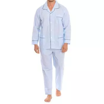 Мужская пижама-рубашка с длинными рукавами KL30193, удобная хлопковая одежда для сна, одежда для отдыха, мужской пижамный комплект L синий
