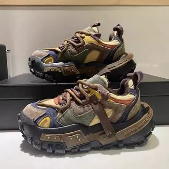 Мужская платформа смешанных цветов повседневная обувь универсальные кроссовки мужские модные кроссовки нескользящие удобные Zapatillas De Hombre 2024 39 фиолетовый