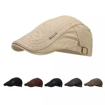 Мужская плоская кепка из хлопка в стиле ретро в стиле ретро, регулируемый берет для газетчика, шляпа для вождения таксиста Гэтсби тёмно-синий