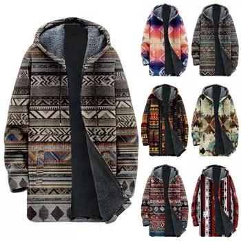 Мужская плотная куртка с карманами на молнии и карманами, вставленными в хлопковую куртку XL коричневый