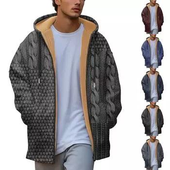 Мужская плотная куртка с карманами на молнии и карманами, вставленными в хлопковую куртку L чёрный