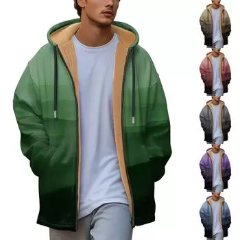 Мужская плотная куртка с карманами на молнии и карманами, вставленными в хлопковую куртку L синий