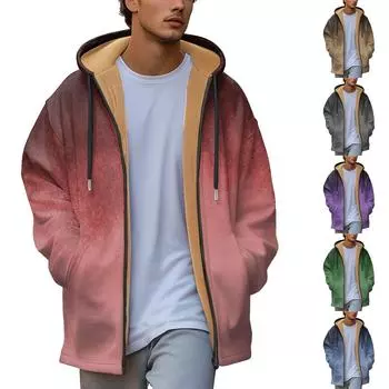 Мужская плотная куртка с карманами на молнии и карманами, вставленными в хлопковую куртку XXXXXL зелёный