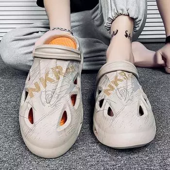 Мужская пляжная обувь для дома и улицы, подходящая по цвету, большого размера, летние сандалии для вождения на платформе 39